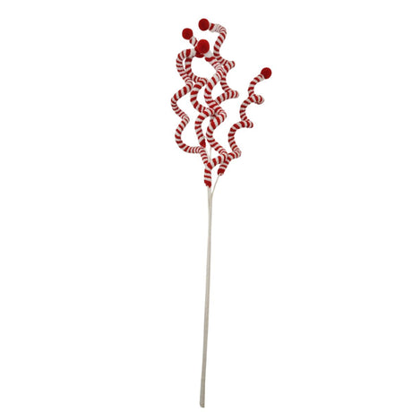 Christmas Pick Twisted Candy Stripe 65cm - Red