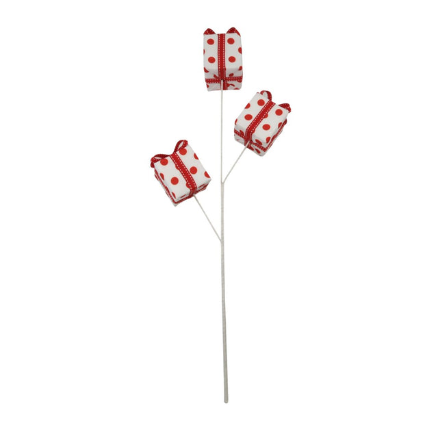 Christmas Pick - White with Red Dots Gift Box
