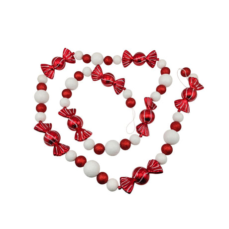 Christmas Bead Garland 210cm - Red and White