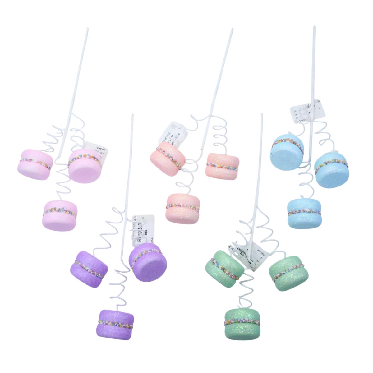 5 Pack Christmas Macaron Pick 40cm - Assorted