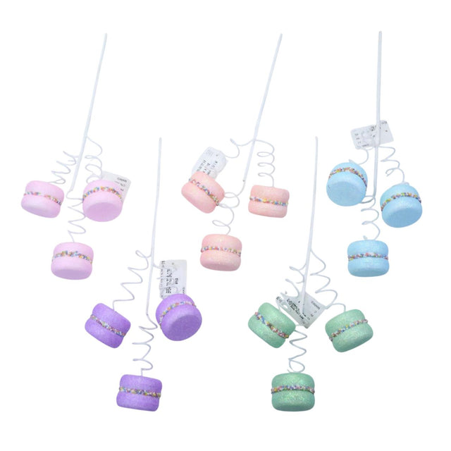 5 Pack Christmas Macaron Pick 40cm - Assorted