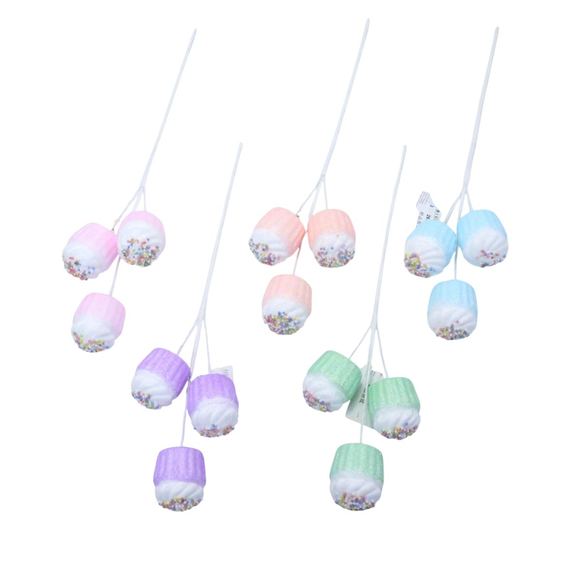 5 Pack Christmas Cupcake Pick 40cm - Assorted