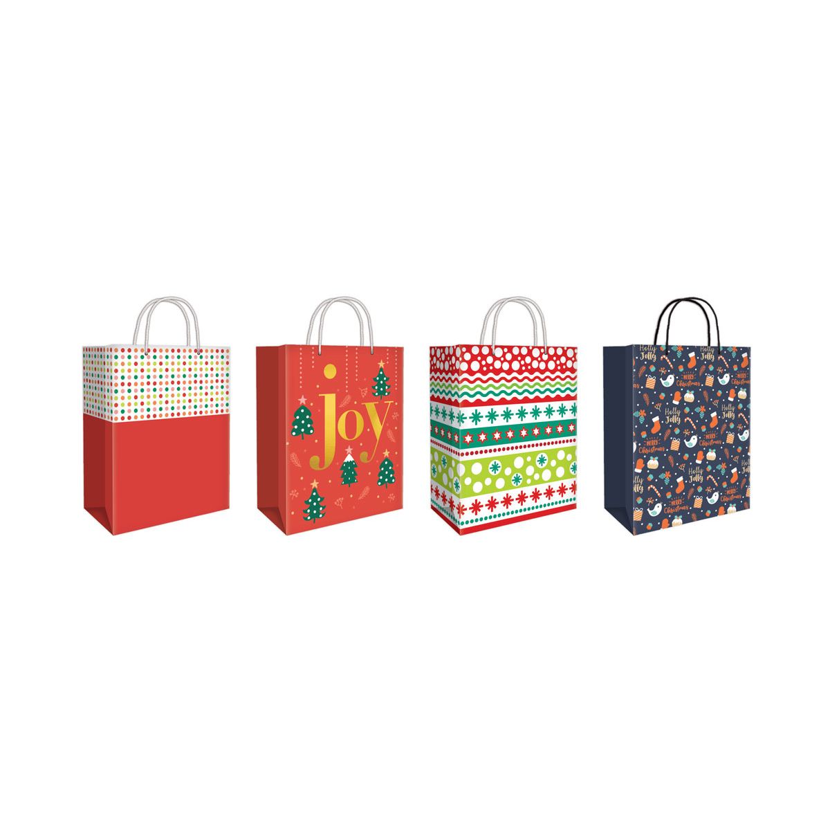 Large Christmas Gift Bag with Tag 45.5 x 32.4 x 10.2cm
