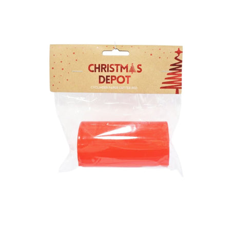 Christmas Cylinder Paper Cutter 9.5 x 5cm - Red