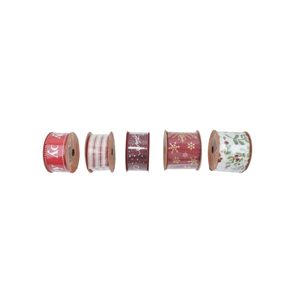 14 Pack Christmas Printed Ribbon Rolls - Assorted