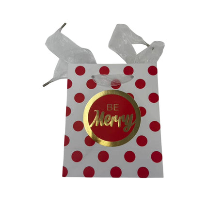 3 Pack Christmas Gift Bags Polka Dot Small 11.5 x 14 x 6.5cm