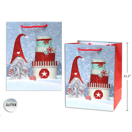 Christmas Gnome Gift Bag Medium 26 x 31.7 x 12.7cm