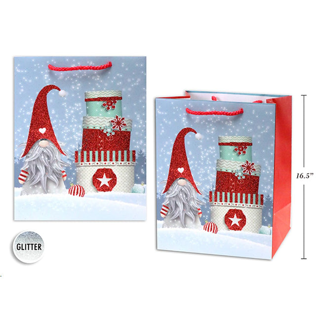 Large Christmas Gnome Gift Bag 31 x 42 x 12cm