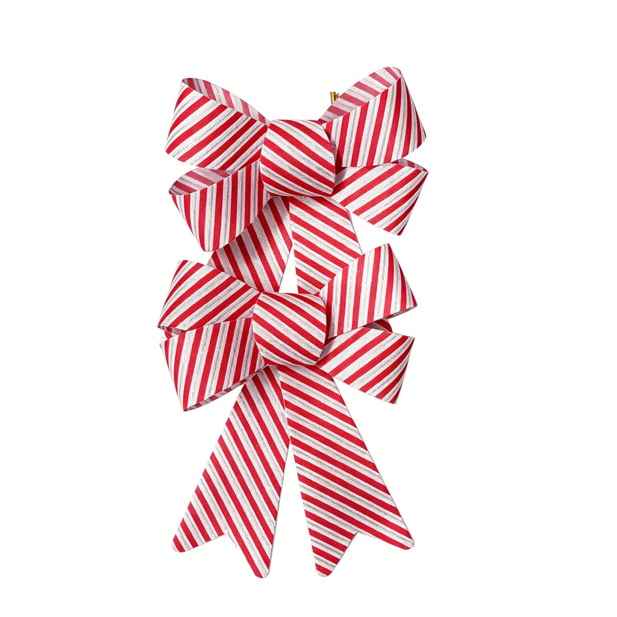 2 Pack Christmas Candy Stripe Gift Bows 16 x 14cm - Red/White