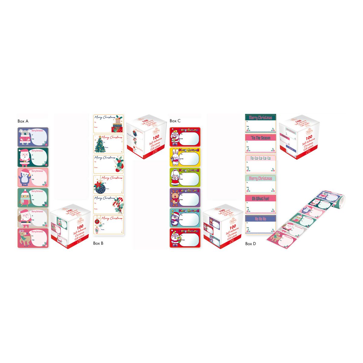 100 Pack Christmas Gift Labels