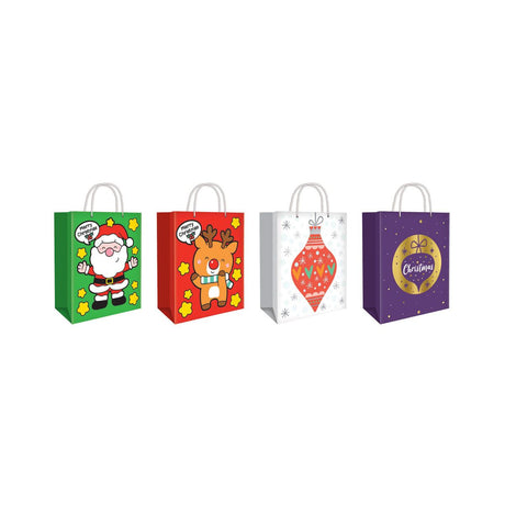 Christmas Gift Bag with Tag 14.6 x 11.4 x 6.4cm