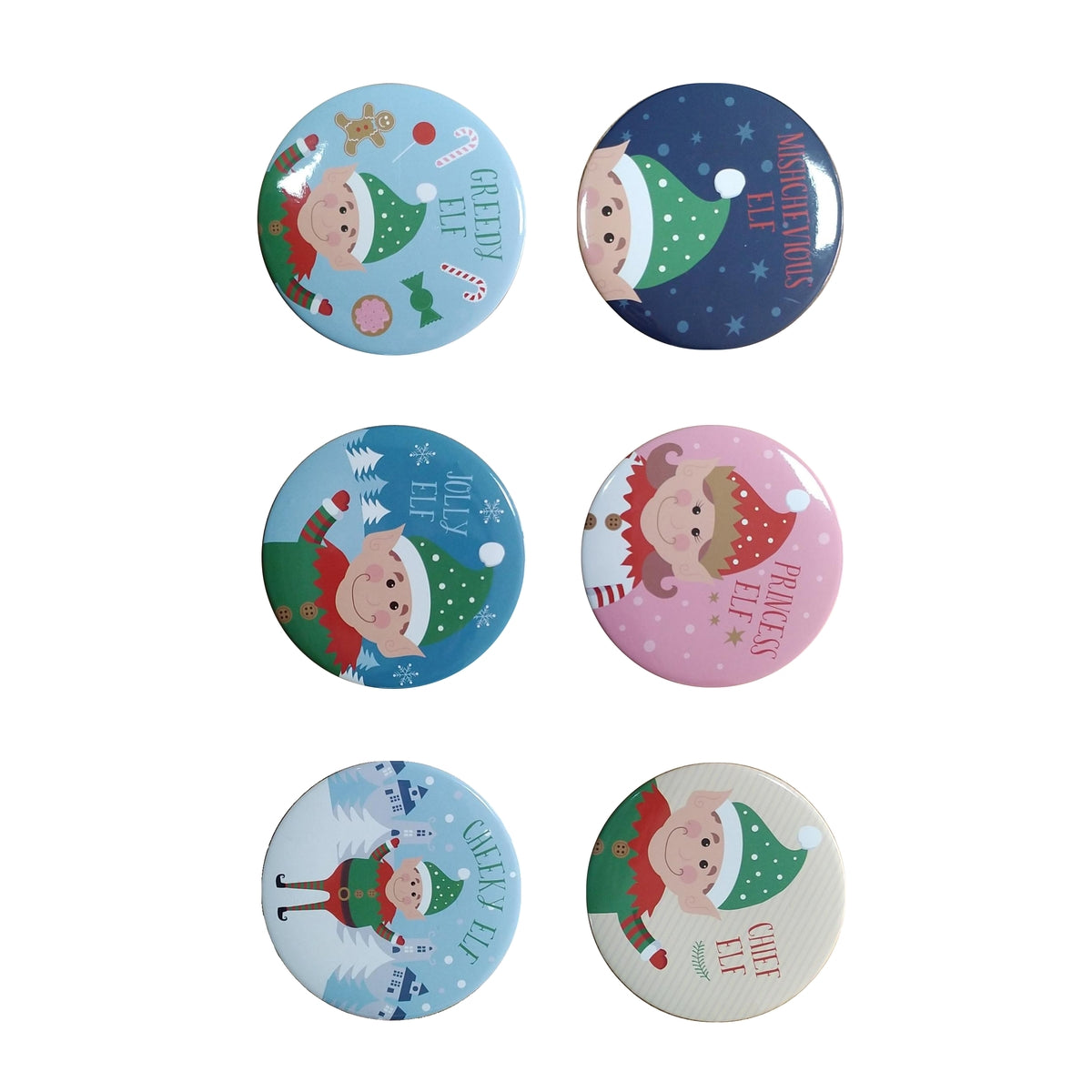 Christmas Elf Badges 6 Piece