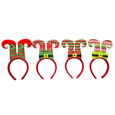 4 Assorted Christmas Elf Leg Headbands