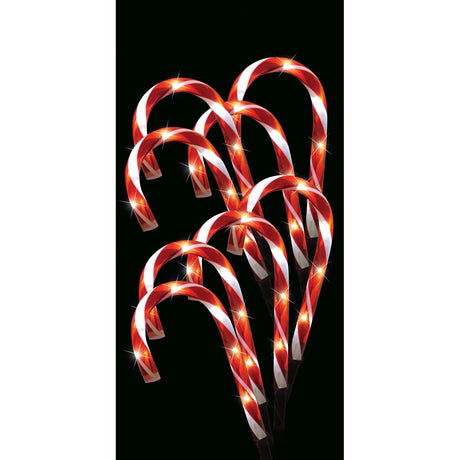 8 Pack Solar Mini Candy Cane Path Lights