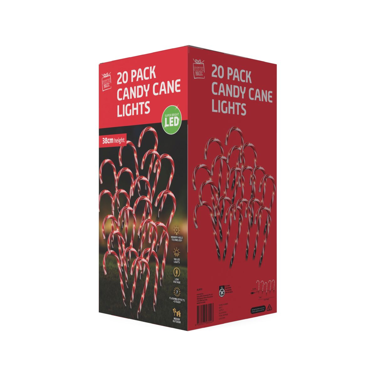 20 Pack Candy Cane Path Lights