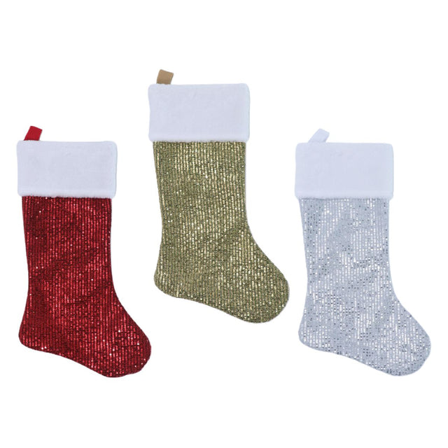 Shiny Christmas Stocking - Assorted