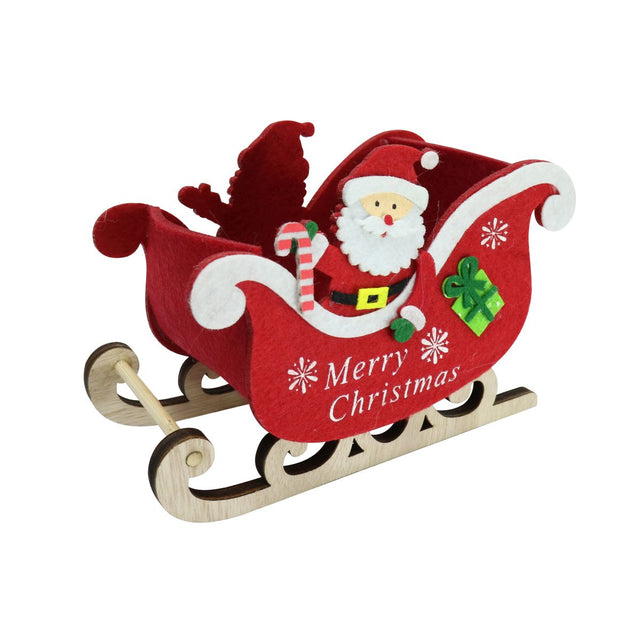 Santa Sleigh Felt Bucket Small