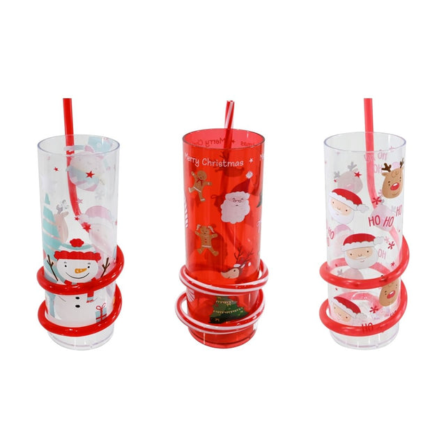 360ml Cup with Spiral Straw - Assorted