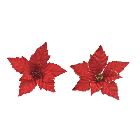 Christmas Poinsettia Clip Ornament 25cm - Red