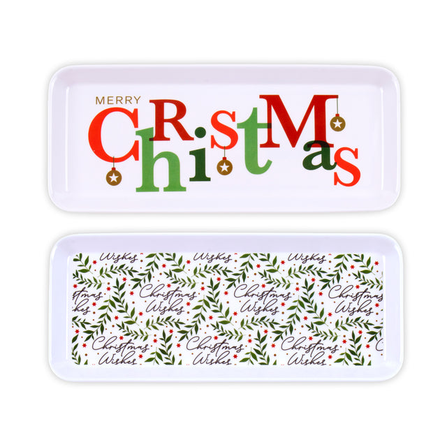 2 Pack Melamine Christmas Sandwich Tray - Assorted