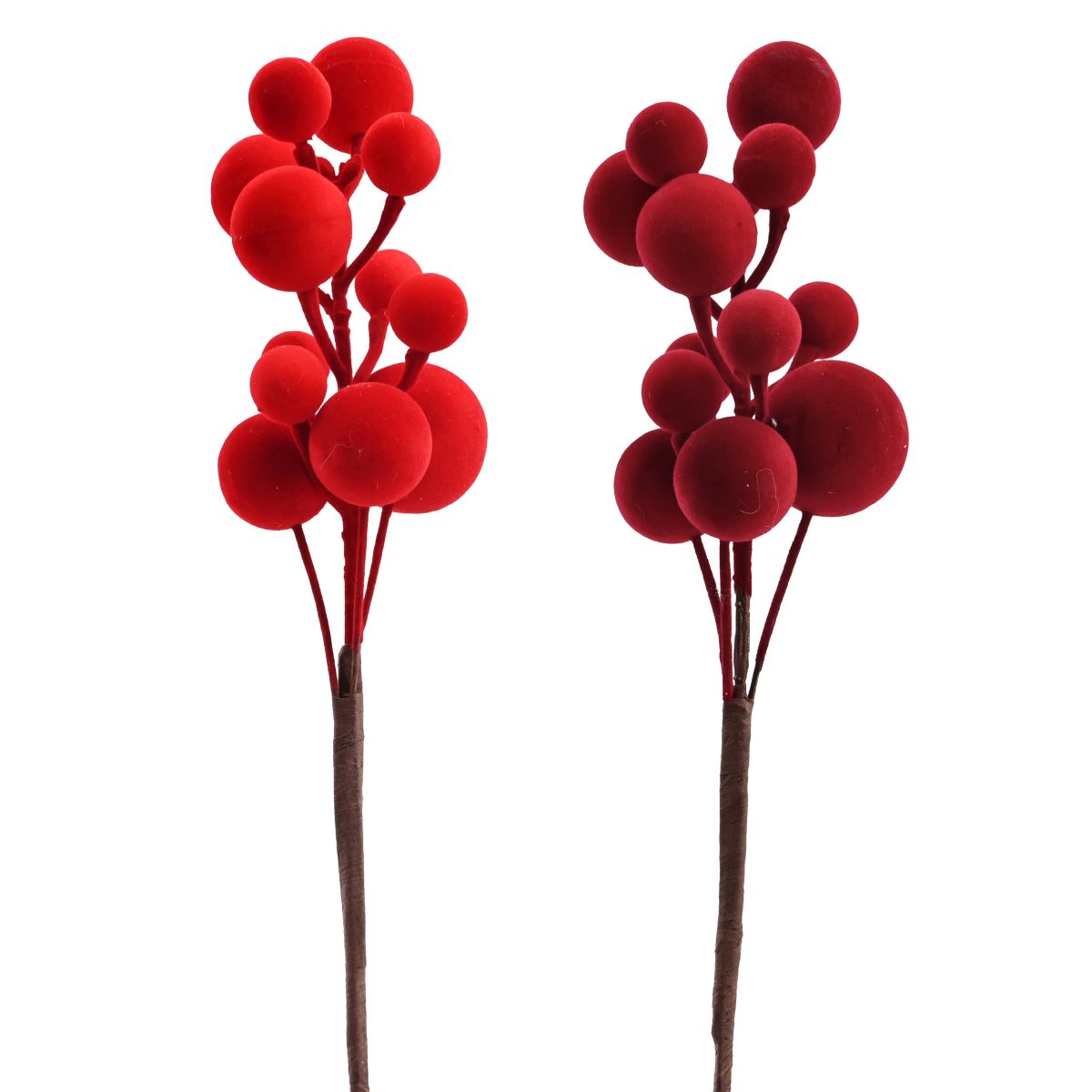 Flocked Berry Cluster Pick 27cm - Assorted