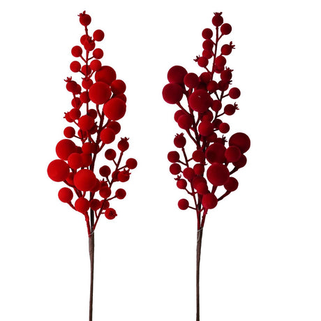 Flocked Multi Berry Pick 60cm - Assorted