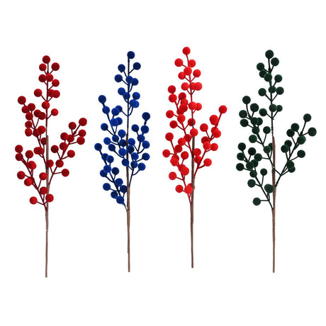 Flocked Berry Spray 43cm - Assorted