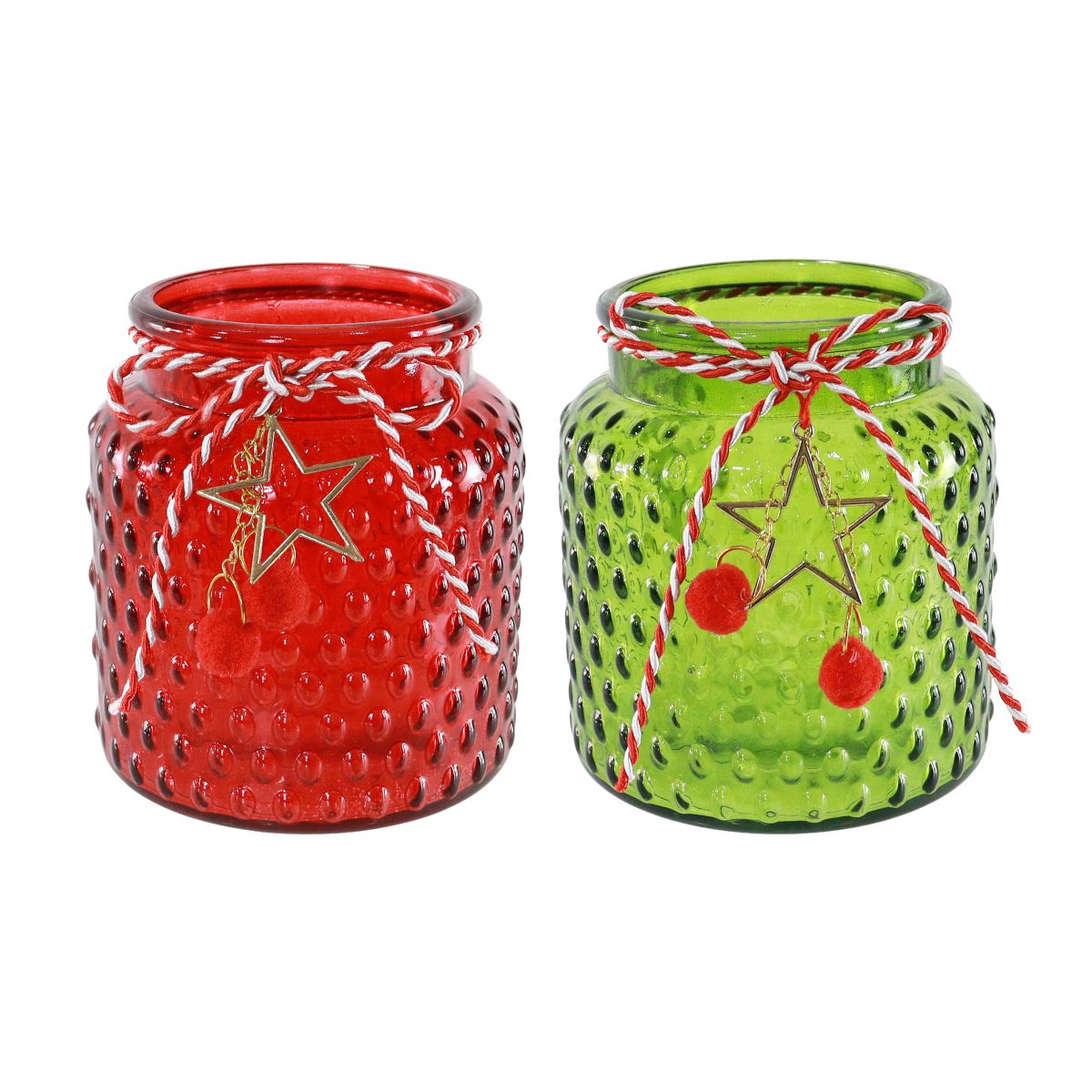 Glass Christmas Jar 11cm - Assorted
