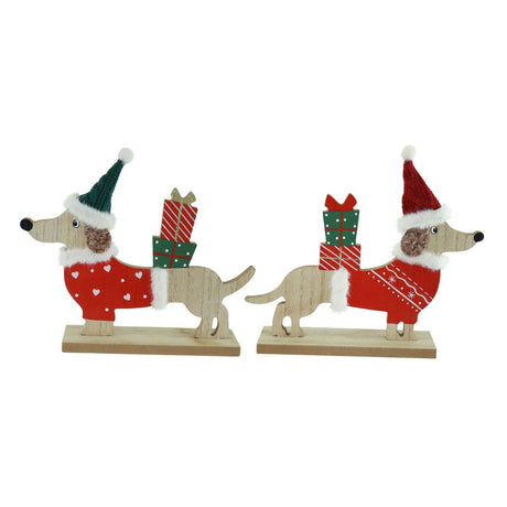 Dachshund with Presents Table Decoration - Assorted