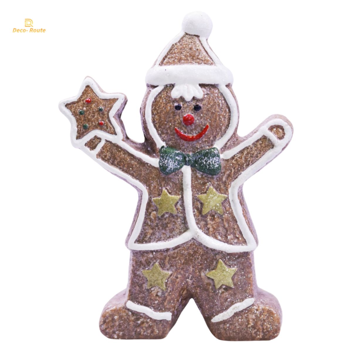 Gingerbread Man Christmas Tree Ornament with Star 13 x 4.5 x 17.5cm