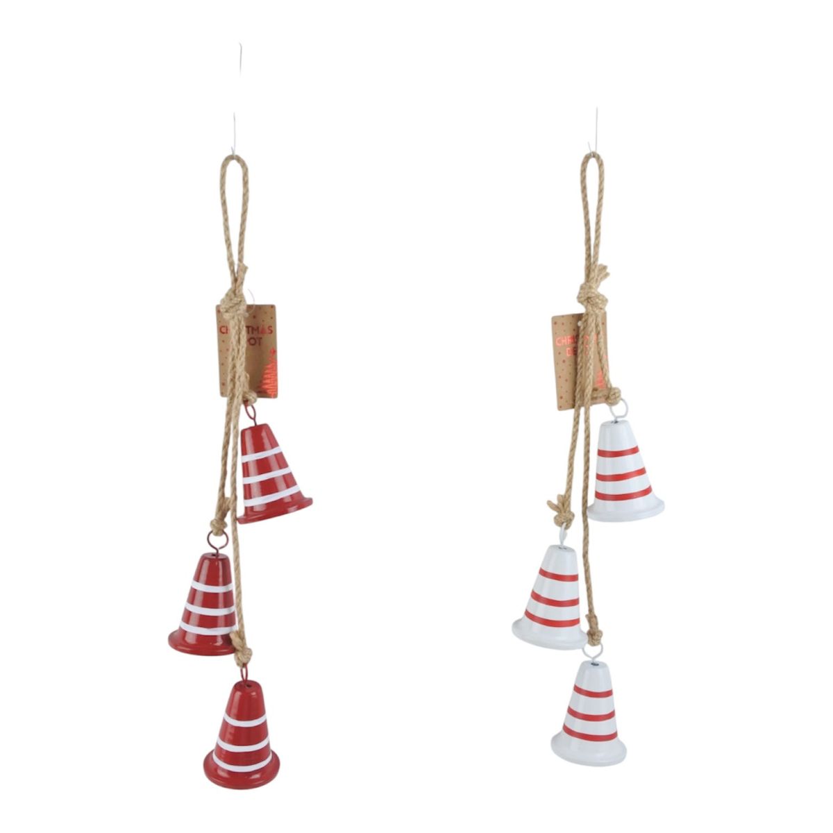 3 Pack Tiered Hanging Christmas Bells 40cm