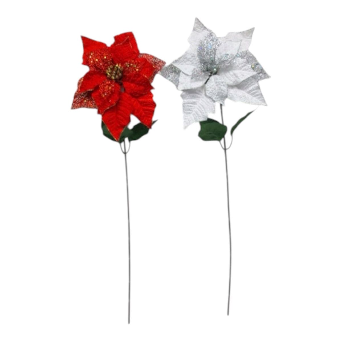 Christmas Poinsettia Single Stem 73cm - Assorted