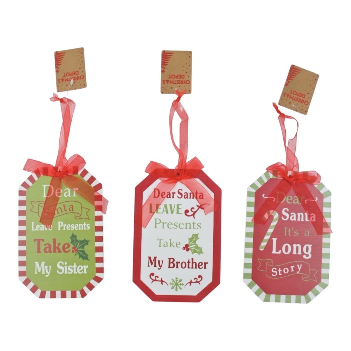 Painted Christmas Ornament Sign 10 x 14cm - Assorted