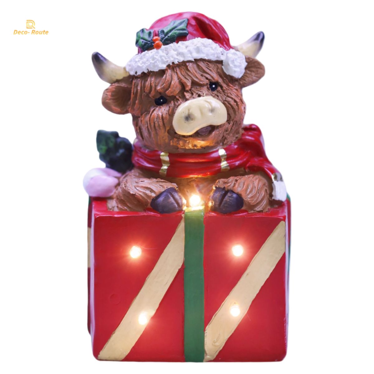 LED Highland Calf Christmas Ornament 10 x 9.5 x 16.5cm