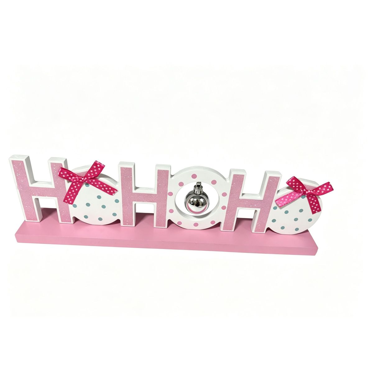 Ho Ho Ho Christmas Sign Pink 5 x 9.2 x 4cm