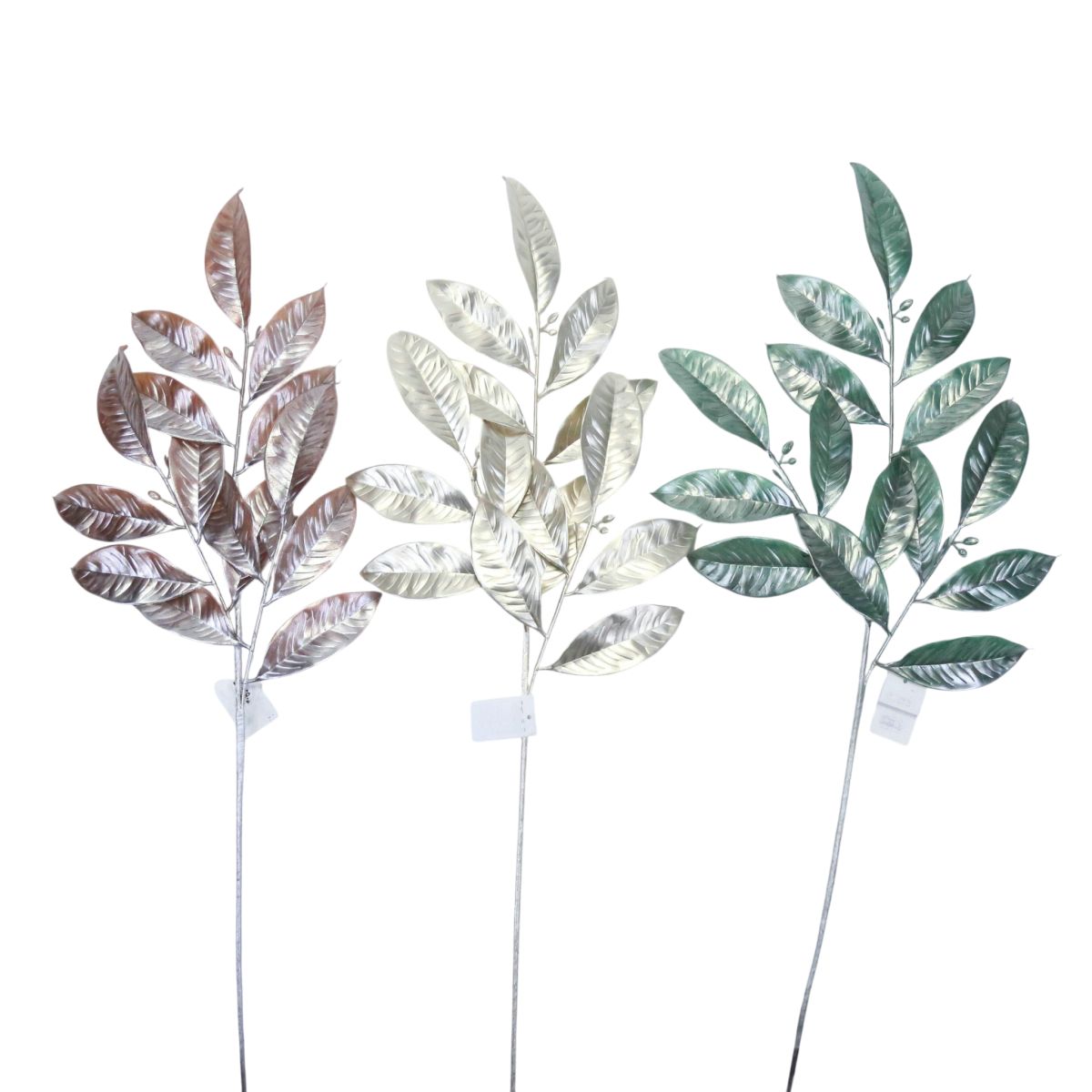 Christmas Decorative Leaf Spray 80cm - Champagne Rose Gold Green