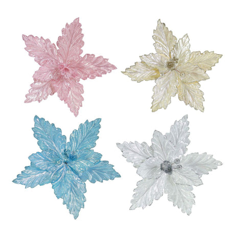 Shimmer Poinsettia Clip - Assorted