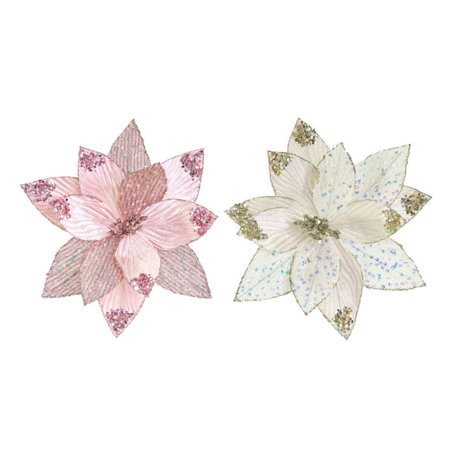 Poinsettia Clip - Assorted Pink and Champagne