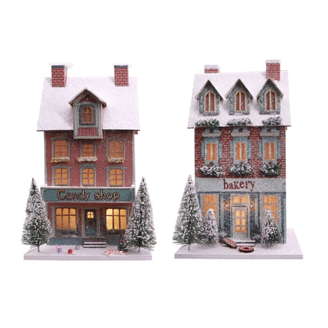 LED Snowy Victorian Shop Scene - Assorted
