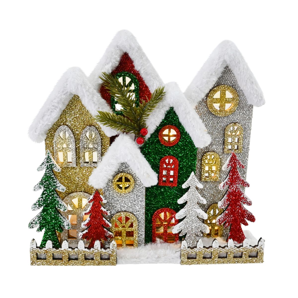 LED Tinsel Winter Village Facade