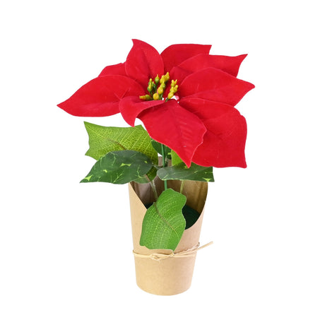 Mini Flocked Poinsettia