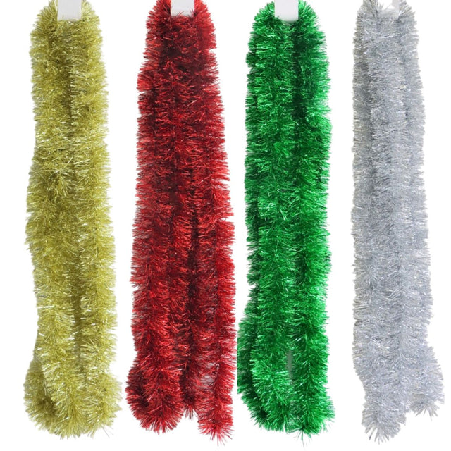 4 Pack Chunky Christmas Tinsel 4m - Assorted