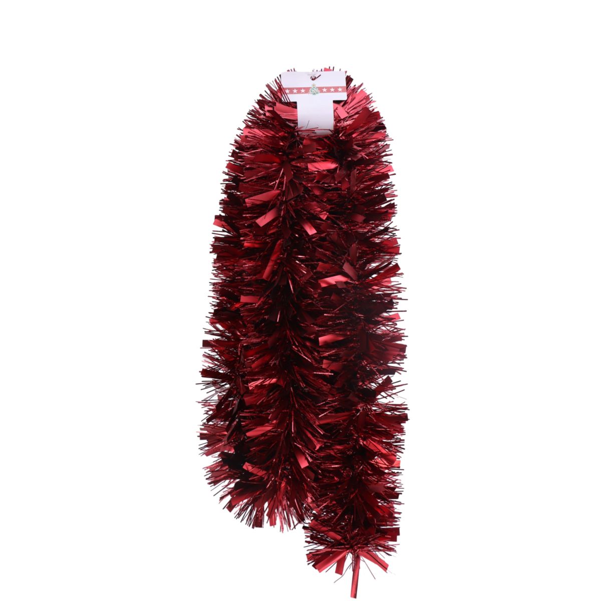 Christmas Tinsel Garland Chunky 2.74m - Burgundy