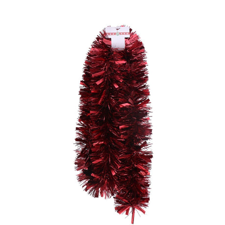 Christmas Tinsel Garland Chunky 2.74m - Burgundy