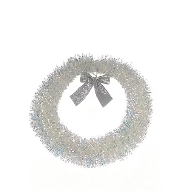 Iridescent Tinsel Christmas Wreath 30cm