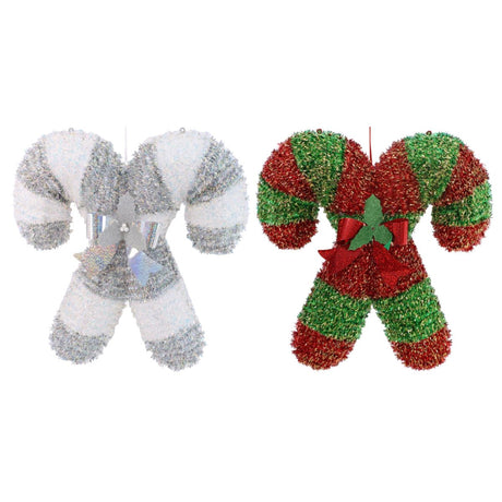 Christmas Candy Cane Hanging Decoration with 30 Warm White LEDs