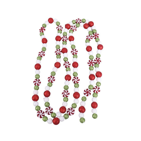 Christmas Beaded Garland 230cm - Red/Green/White