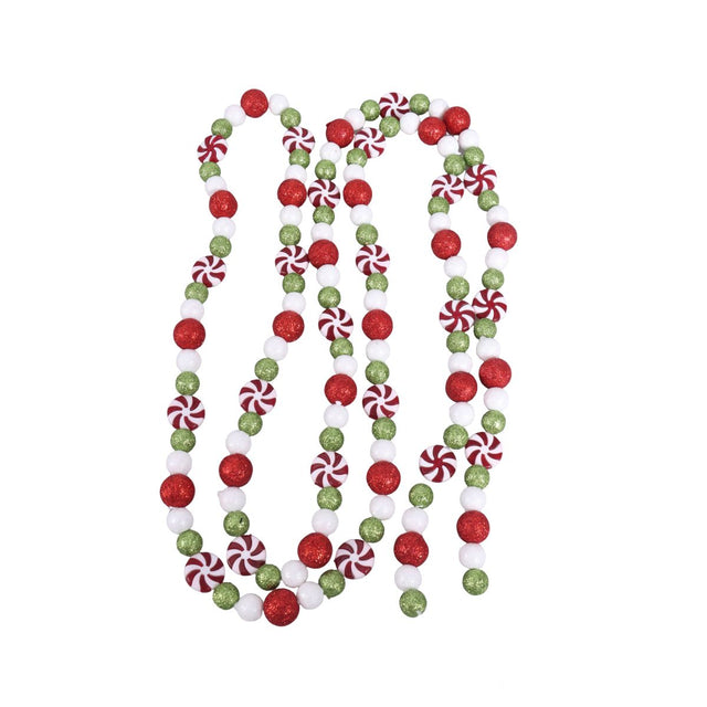 Christmas Beaded Garland 230cm - Red/Green/White
