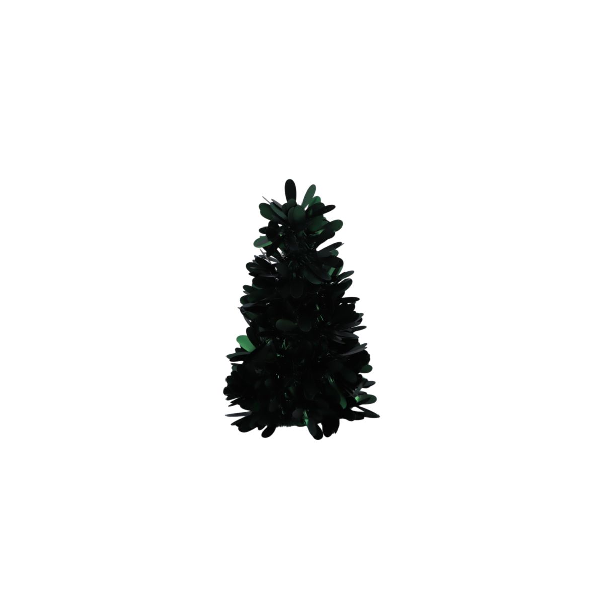 Tinsel Christmas Tree Matte Leaf 25cm - Forest Green