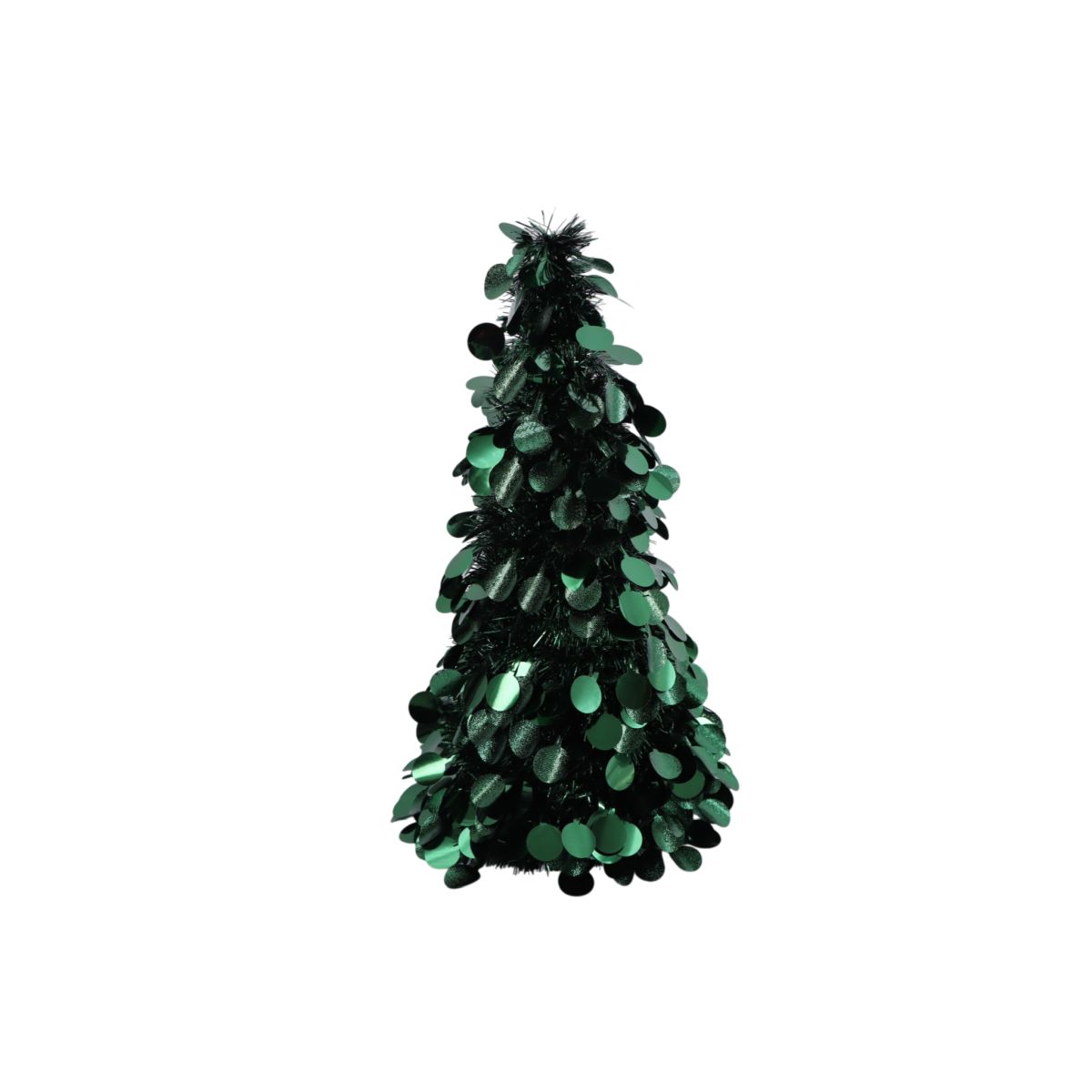 Large Dot Tinsel Christmas Tree 46cm - Forest Green